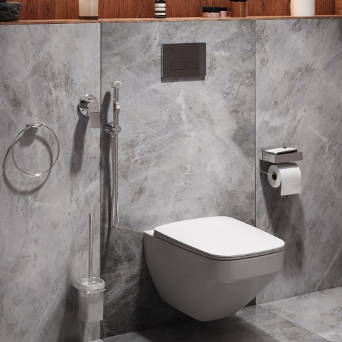 Комплект унитаз с инсталляцией с клавишей смыва с гигиеническим душем и аксессуарами для ванной комнаты Am.Pm Inspire V2.0 CK50GD - фото 3