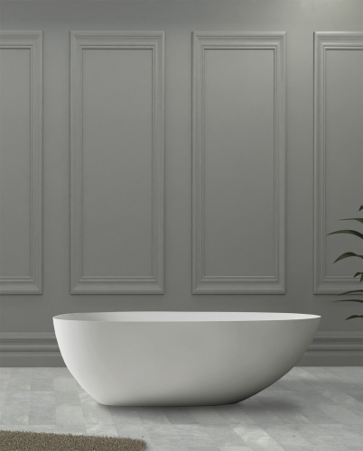 Ванна из искусственного камня Abber Stein AS9611-1.6 160х75 отдельностоящая овальная с ножками - фото 2