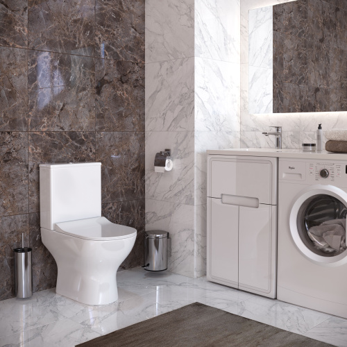 Унитаз напольный с бачком Taliente Arte AR35045 белый с сиденьем безободковый душевой смыв - фото 5