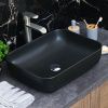 Раковина из сантехнического фарфора Melana 320353MB-805 50х40 накладная цвет черный без отверстий под смеситель