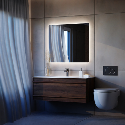 Тумба с раковиной+зеркало Art Decco Bridget (Бриджит) ABR10W22S1M0 100x45x40 подвесная цвет черный орех - фото 2