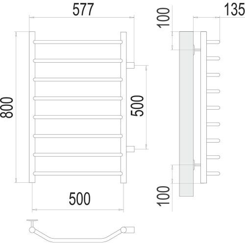 Полотенцесушитель Terminus 4670078530110 58х80 водяной хром - фото 3