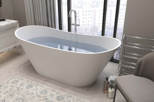 Ванна из искусственного камня Holbi AFINA 1.01.004.11.1 161х66 отдельностоящая овальная - фото 2