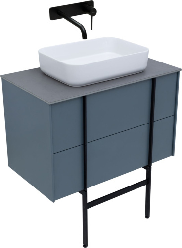 Тумба под раковину Allen Brau Reality 1.32005.BGM 80х46х50 подвесная цвет синий/серый - фото 3