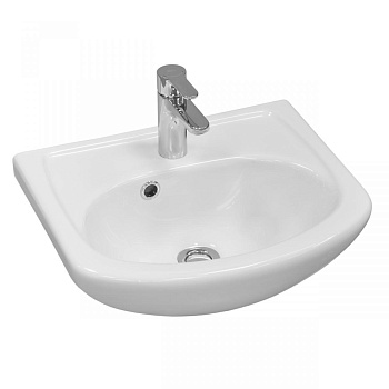 Раковина керамическая Onika Азов 1WH112449 45х38 накладная цвет белый 1 отверстие под смеситель