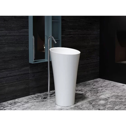 Раковина из искусственного камня MonteBianco Pisa Cono 11237 50х50 напольная цвет белый матовый без отверстий под смеситель - фото 2