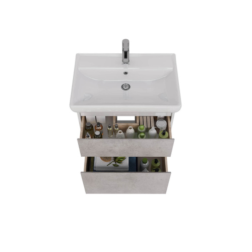 Тумба под раковину LeMark Combi LM03C70T-Beton 64х44х65 напольная/подвесная цвет бетон/белый - фото 3