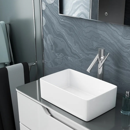 Раковина из сантехнического фарфора Teymi Helmi T50304 38х24 накладная цвет белый без отверстий под смеситель - фото 5