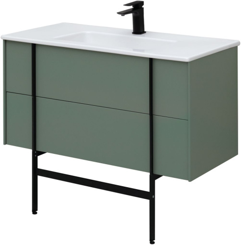 Тумба под раковину Allen Brau Reality 1.32007.CGM 100х46х50 подвесная цвет зеленый/серый - фото 3