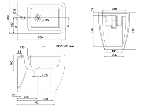 Биде Scarabeo Teorema 2.0 5139/49 напольное - фото 3