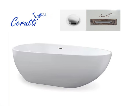 Ванна акриловая Cerutti SPA CT9671 170х80 отдельностоящая асимметричная с ножками - фото 4