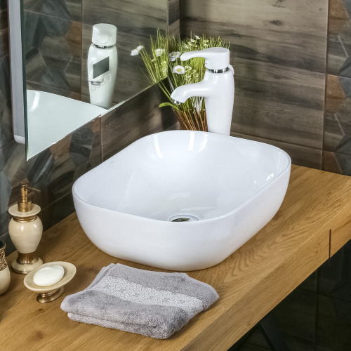 Раковина мебельная из санфаянса Melana A419-803 49х40 накладная цвет белый - фото 2