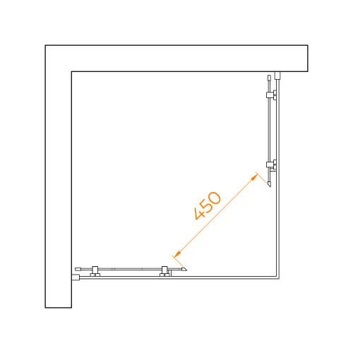 Душевой уголок RGW Passage 3508103088-11 80х80 стекло прозрачное профиль хром глянцевый без поддона - фото 3