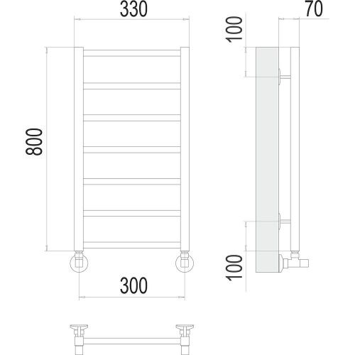 Полотенцесушитель Terminus 4670078529633 33х80 водяной хром - фото 3