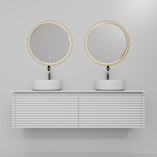 Тумба с раковиной+зеркало Art Decco Jacqueline (Жаклин) AJC15W34D3MF 150x45x40 подвесная цвет белый - фото 4