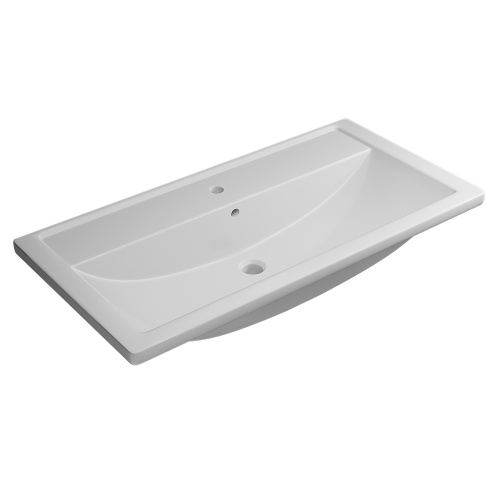 Раковина из литьевого мрамора Uperwood Foster 291020343 90х46 полувстраиваемая цвет белый - фото 5