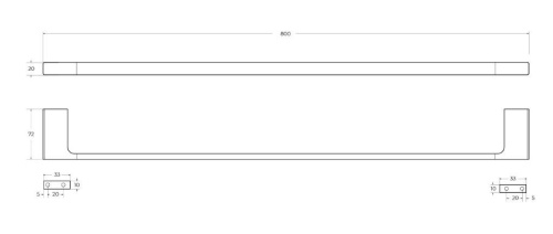 Полотенцедержатель Cezares SLIDER SLIDER-TH-80-NOP - фото 2