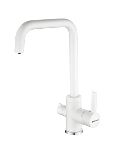 Смеситель для кухни Paulmark LOGAS Lo213021-431TW на раковину белый матовый