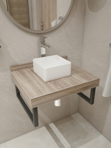 Столешница Teymi Helmi T150406 60х50 подвесная цвет коричневый - фото 4