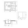 Кухонная мойка Uperwood Quartz Premium UPD-03 3910202111 65х50 цвет черный поверхность матовая