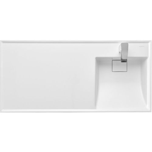Раковина из искусственного камня Aquaton Лондри 1A72223KLH010 110х50 накладная цвет белый 1 отверстие под смеситель - фото 3