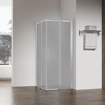 Душевой уголок Veconi Rovigo RV50CH-8080-02-C8 80х80 стекло рифленое профиль хром глянцевый без поддона