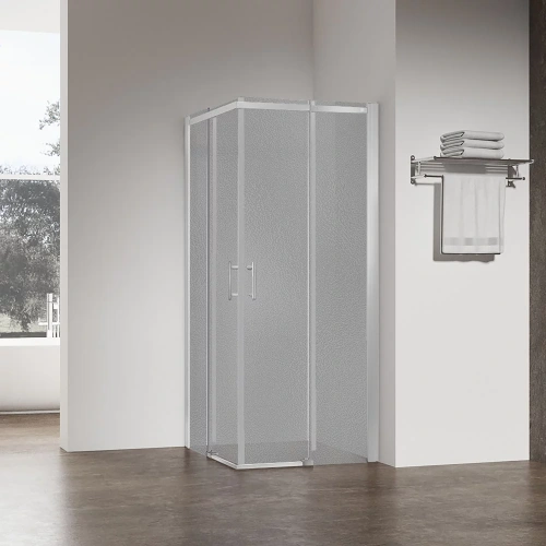 Душевой уголок Veconi Rovigo RV50CH-100100-02-C8 100х100 стекло рифленое профиль хром глянцевый без поддона