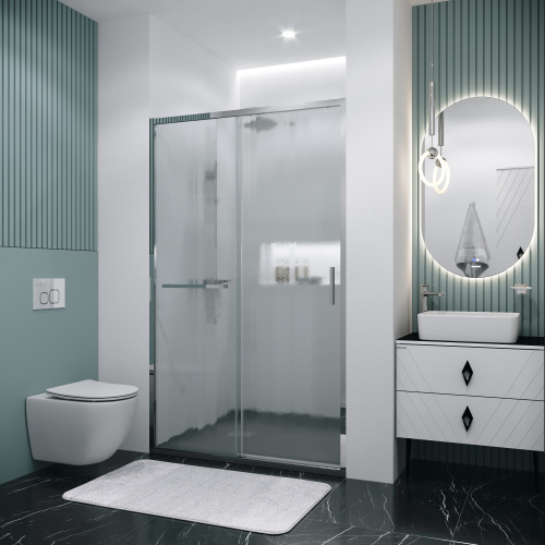 Душевая дверь Grossman Style 100.K33.05.120.10.02 120х195 стекло текстурное профиль хром глянцевый - фото 5