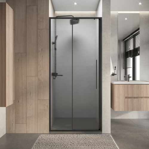 Душевая дверь Niagara Nova NG-34-L9CHGR 90х195 стекло шиншилла профиль графит матовый - фото 4
