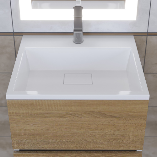 Раковина из литьевого мрамора Uperwood Barsa 2901120345 50х45 полувстраиваемая цвет белый - фото 4