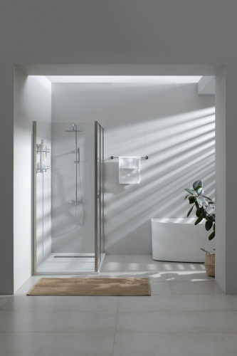 Боковая стенка Allen Brau Priority 3.31017.BA 90х200 стекло прозрачное профиль серебро брашированное - фото 3