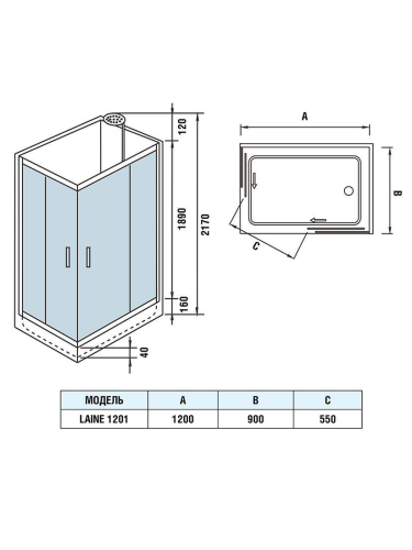 Душевая кабина WeltWasser WW500 LAINE 1201 (10000003270) 100х100 без крыши ориентация универсальная - фото 2