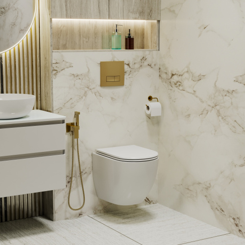 Клавиша смыва механическая Grossman Classic 800.T1.04.310.310 цвет золото матовое - фото 3