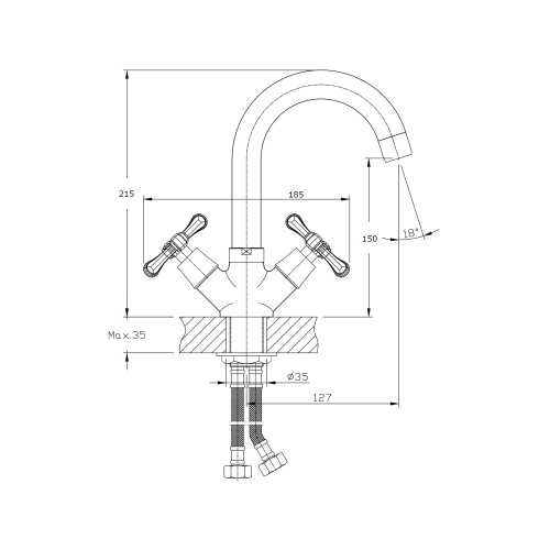 Смеситель для кухни Rush Bianki BI7650-23 на мойку хром - фото 2