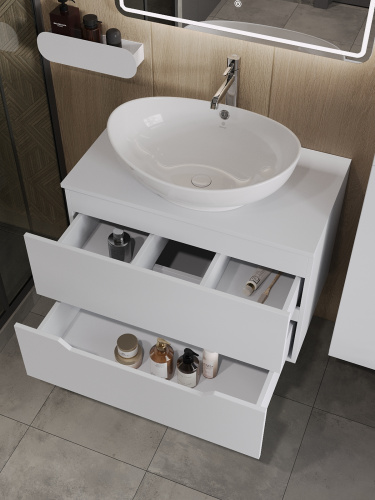 Тумба с раковиной Orange Line Li-80TuwMDF+B08-585W 81х46х73 - фото 4