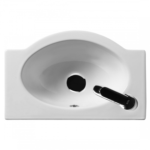 Раковина из сантехнического фарфора Santek Форум 1WH110542 29х46 подвесная цвет белый 1 отверстие под смеситель - фото 3