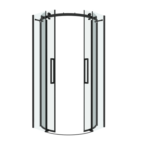 Душевой уголок Grossman Classic 301.K33.04.1010.21.00 100х100 стекло прозрачное профиль черный матовый без поддона - фото 2