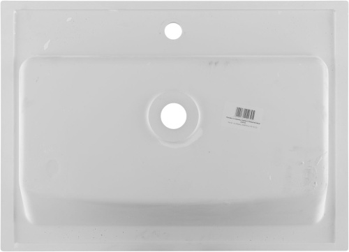 Раковина из литьевого мрамора Aquanet Электра 00326510 70х50 полувстраиваемая цвет белый 1 отверстие под смеситель - фото 5