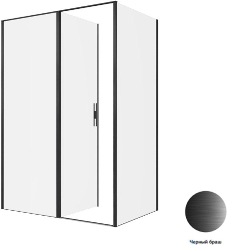 Душевой уголок Allen Brau Priority 3.31036.BBA + 3.31045.BBA 140х90 стекло прозрачное профиль черный без поддона - фото 3