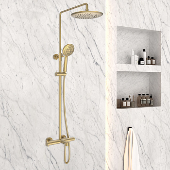 Душевая стойка Vincea Desire VSFS-1D1TBG настенная цвет хром с термостатом