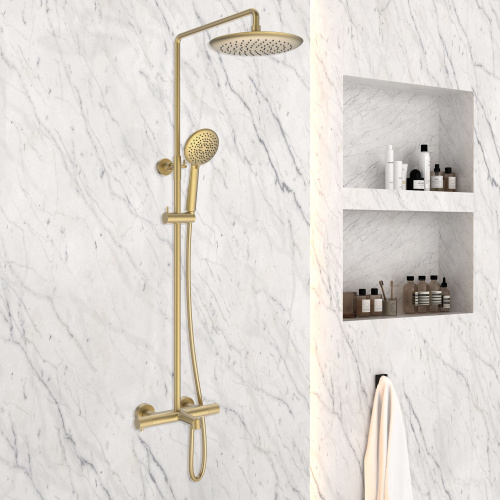 Душевая стойка Vincea Desire VSFS-1D1TBG настенная цвет хром с термостатом