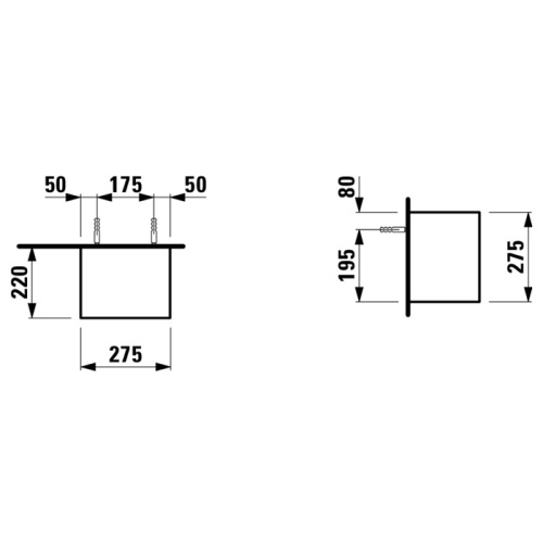 Полка Laufen Palomba 4.0700.1.180.223.1 28х22х28 подвесная цвет серый - фото 2