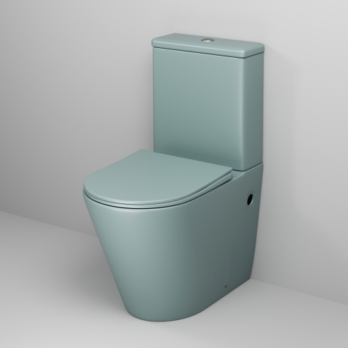 Унитаз напольный с бачком Grossman Color GR-4480MNMS мятный матовый с сиденьем безободковый каскадный смыв - фото 2