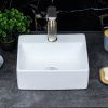 Раковина из сантехнического фарфора Melana 7440A-805 30х30 накладная цвет белый 1 отверстие под смеситель