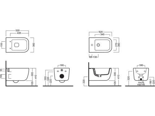 Биде Hatria BIANCA Y1X501 подвесное - фото 3
