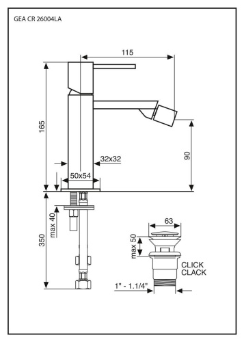 Смеситель Emmevi Gea 26004LA/CR на биде хром - фото 2