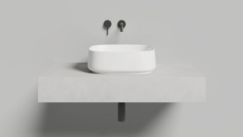 Раковина из искусственного камня S-Sense Salini ORIENTE 1109102M 50х40 накладная цвет белый без отверстий под смеситель - фото 2