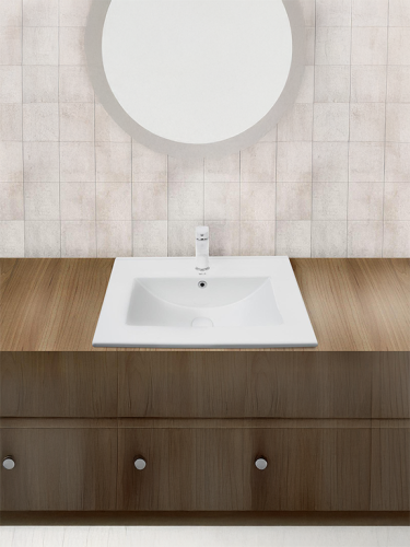 Раковина из санфаянса WeltWasser WW SK 40 см 10000005584 встраиваемая цвет белый глянцевый 1 отверстие под смеситель - фото 4