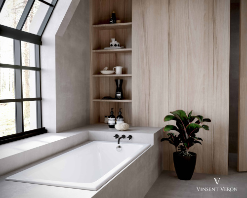 Ванна чугунная Vinsent Veron Kingston VKN1808050H/E60327CH-AS 180х80 пристенная прямоугольная с ножками с ручками - фото 3