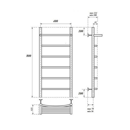 Полотенцесушитель водяной Point Афина PN04148P 45х80 хром